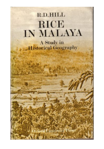 Rice in Malaya: A Study in Historical Geography