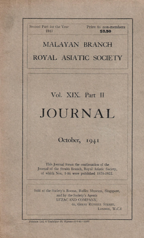 MBRAS, JOURNAL VOL. XIX. PART II, OCTOBER 1941