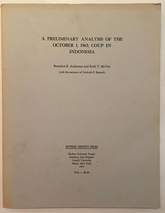 A Preliminary Analysis Of The October 1, 1965 Coup In Indonesia